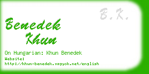 benedek khun business card